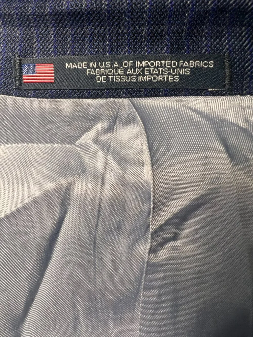 NWT WALTER MORTON 40R Blue Macro Check 2 Btn 100% Worsted Wool Blazer USA